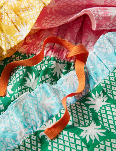 Einteiler mit gerüschtem Ausschnitt - Bunt, Mustermix/Geometrisches Ananasmuster Einteiler mit gerüschtem Ausschnitt - Bunt, Mustermix/Geometrisches Ananasmuster