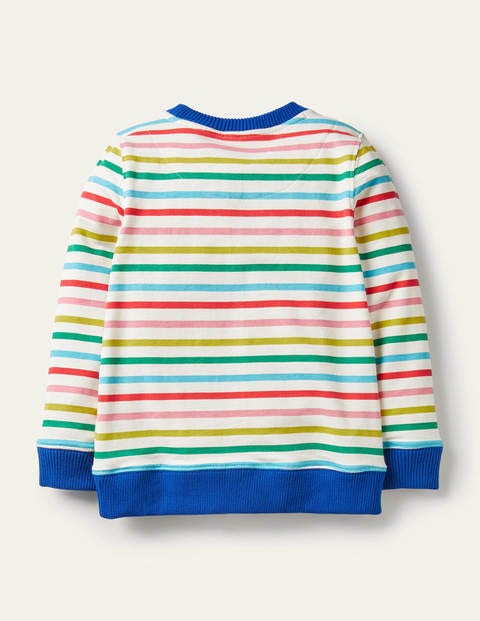 Retro Printed Sweatshirt - Multi Rainbow Stripe Retro Printed Sweatshirt - Multi Rainbow Stripe