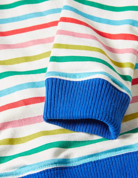 Retro Printed Sweatshirt - Multi Rainbow Stripe Retro Printed Sweatshirt - Multi Rainbow Stripe