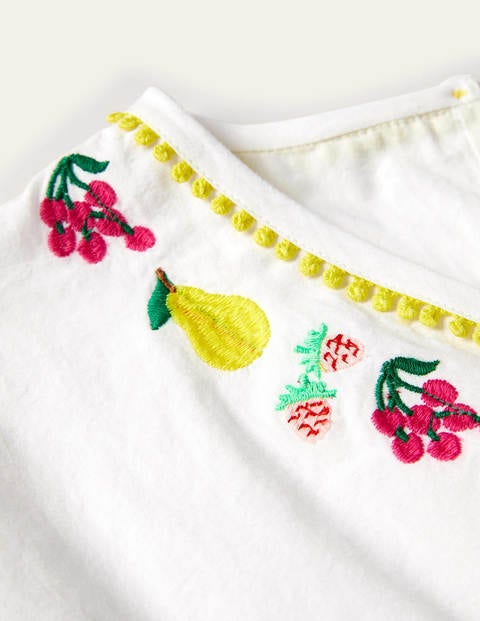 Fruit Embroidered Kaftan - White Fruit Embroidered Kaftan - White
