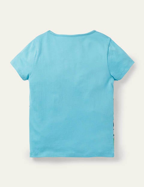 T-Shirt mit Safari-Applikation - Wasserblau, Giraffe T-Shirt mit Safari-Applikation - Wasserblau, Giraffe