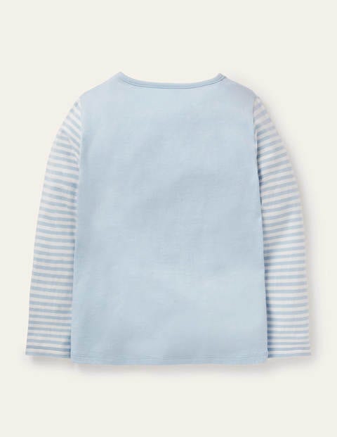 Appliqué Hotchpotch T-shirt - Provence Blue Horses Appliqué Hotchpotch T-shirt - Provence Blue Horses