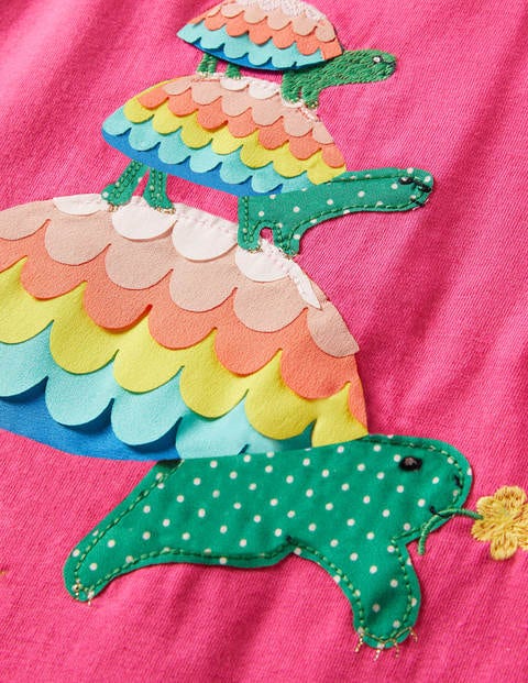 Charming Appliqué T-shirt - Party Pink Turtle Charming Appliqué T-shirt - Party Pink Turtle