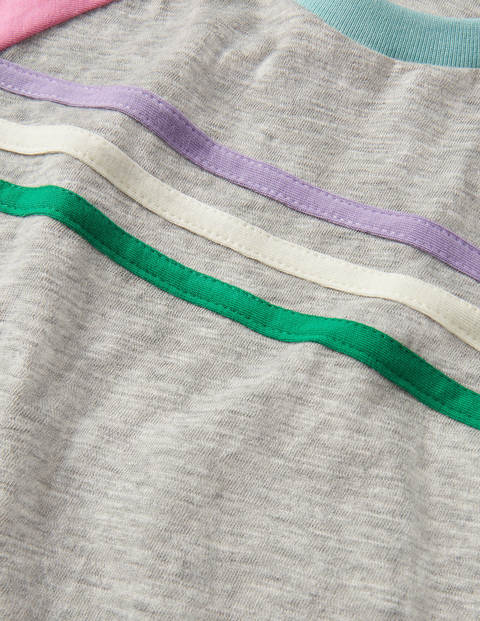 T-shirt flammé à manches raglan - Gris chiné T-shirt flammé à manches raglan - Gris chiné