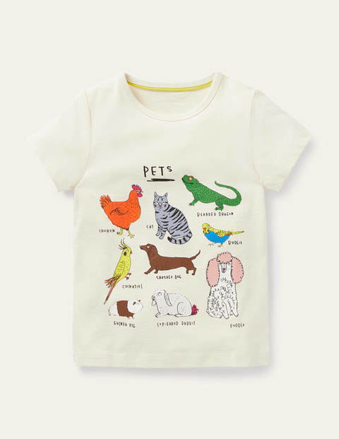 T-Shirt mit lustigen Fakten - Naturweiß, Haustiere T-Shirt mit lustigen Fakten - Naturweiß, Haustiere