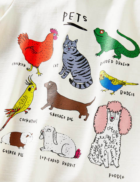 T-Shirt mit lustigen Fakten - Naturweiß, Haustiere T-Shirt mit lustigen Fakten - Naturweiß, Haustiere