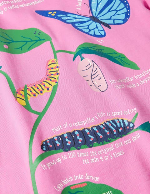 Fun Facts Graphic T-shirt - Plum Blossom Pink Butterfly Fun Facts Graphic T-shirt - Plum Blossom Pink Butterfly