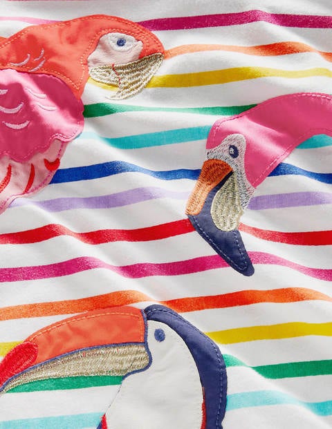 Animal Appliqué T-shirt - Multi Tropical Birds Animal Appliqué T-shirt - Multi Tropical Birds