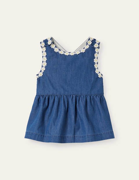 Cross-back Woven Top - Chambray Daisy Chain Cross-back Woven Top - Chambray Daisy Chain