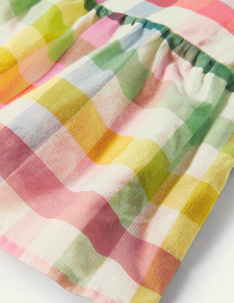 Cross-Back Woven Top - Multi Rainbow Gingham Cross-Back Woven Top - Multi Rainbow Gingham
