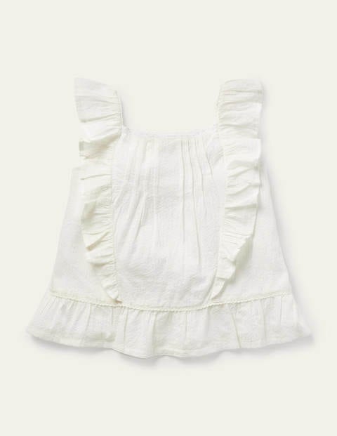 Lace Frill Woven Top - Ivory Lace Frill Woven Top - Ivory