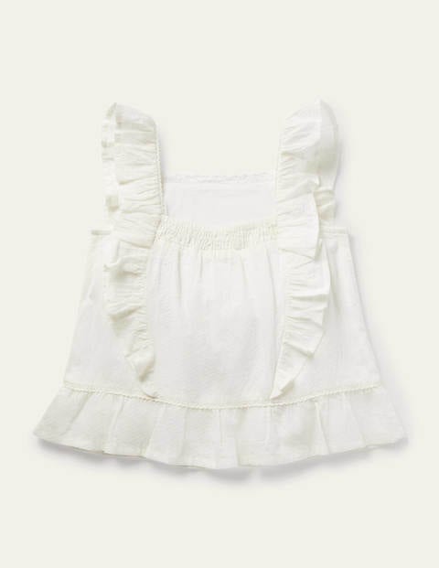 Lace Frill Woven Top - Ivory Lace Frill Woven Top - Ivory
