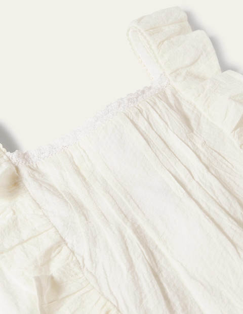 Lace Frill Woven Top - Ivory Lace Frill Woven Top - Ivory