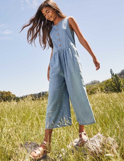 Combinaison bordée coupe large - Motif Daisy Chain chambray Combinaison bordée coupe large - Motif Daisy Chain chambray