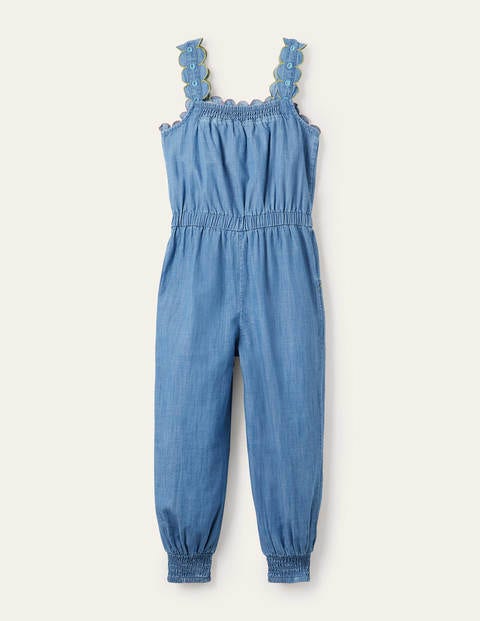Scalloped Overalls - Chambray