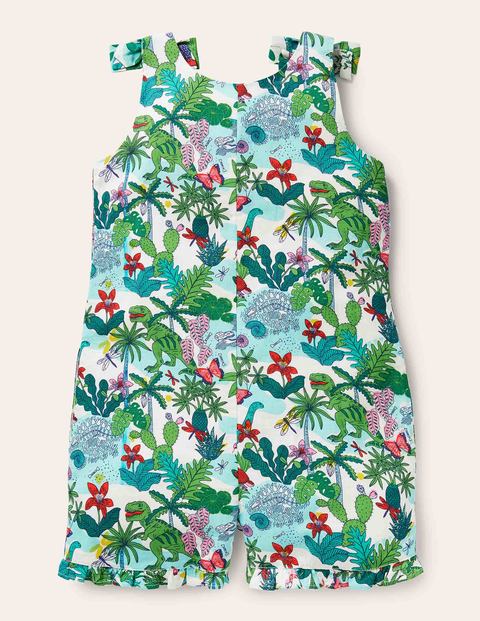 Tie Shoulder Frill Romper - Ivory Darwin Island Tie Shoulder Frill Romper - Ivory Darwin Island