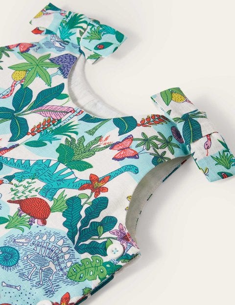 Tie Shoulder Frill Romper - Ivory Darwin Island Tie Shoulder Frill Romper - Ivory Darwin Island