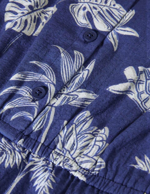 Button-through Woven Playsuit - Starboard Blue Botanical Button-through Woven Playsuit - Starboard Blue Botanical