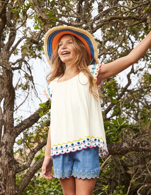 Shorts mit Muschelsaum - Faux-Uni Shorts mit Muschelsaum - Faux-Uni