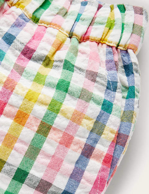 Scallop Detailed Shorts - Multi Rainbow Gingham Scallop Detailed Shorts - Multi Rainbow Gingham