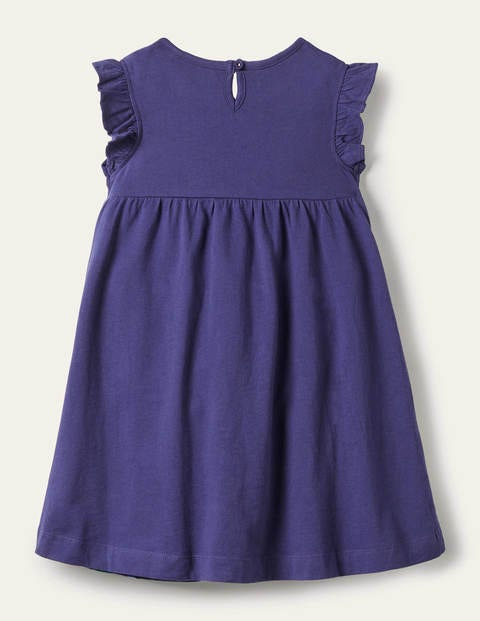 Frill Sleeve Appliqué Dress - Starboard Blue Zebra Frill Sleeve Appliqué Dress - Starboard Blue Zebra