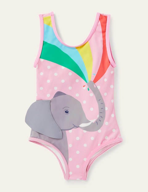 Fun Appliqué Swimsuit - Pink Spot Elephant Rainbow Fun Appliqué Swimsuit - Pink Spot Elephant Rainbow
