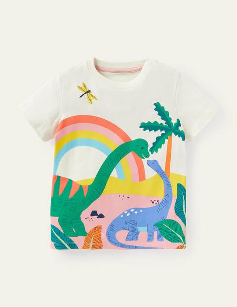 Scene T-shirt - Ivory Dinosaur Scene T-shirt - Ivory Dinosaur