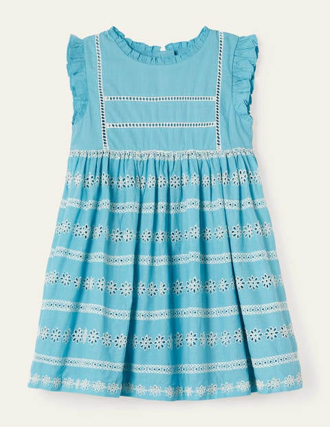 Broderie Dress - Aqua Blue Broderie Dress - Aqua Blue