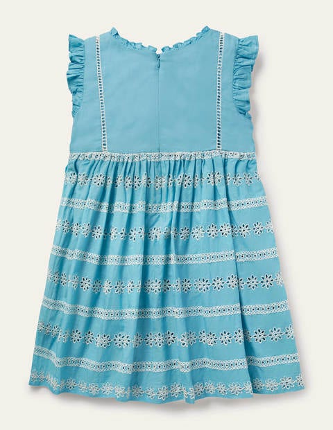 Broderie Dress - Aqua Blue Broderie Dress - Aqua Blue