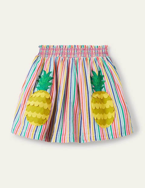 Fun Appliqué Skirt - Rainbow Stripe Pineapples Fun Appliqué Skirt - Rainbow Stripe Pineapples