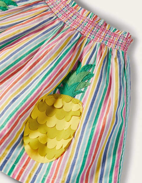 Fun Appliqué Skirt - Rainbow Stripe Pineapples Fun Appliqué Skirt - Rainbow Stripe Pineapples