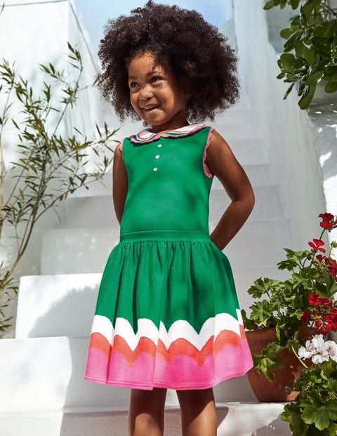 Crochet Collar Knitted Dress - Sapling Green Crochet Collar Knitted Dress - Sapling Green