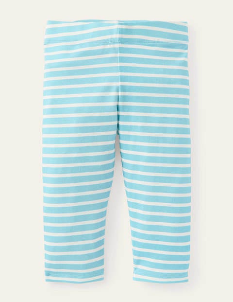Fun Cropped Leggings - Aqua Blue/ Ivory Fun Cropped Leggings - Aqua Blue/ Ivory