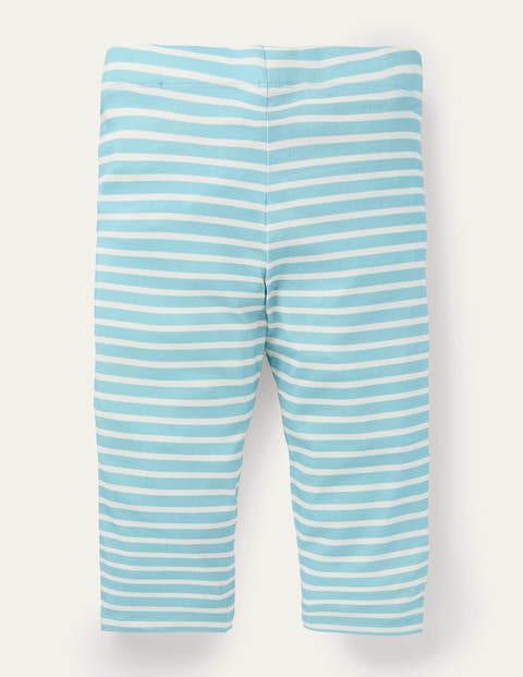 Fun Cropped Leggings - Aqua Blue/ Ivory Fun Cropped Leggings - Aqua Blue/ Ivory
