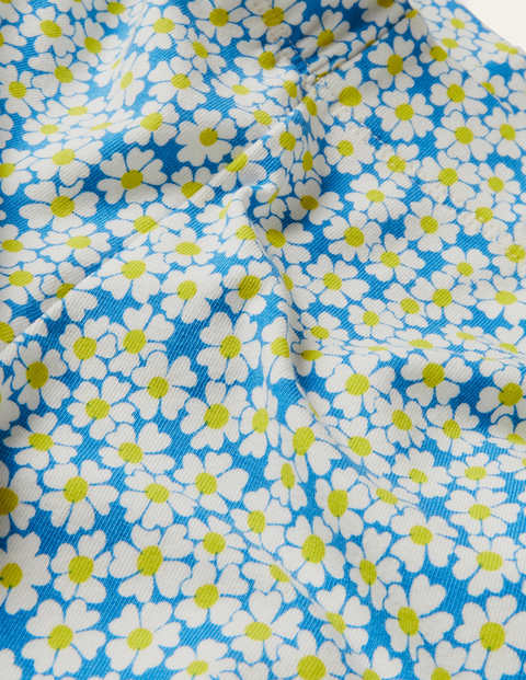 Fröhliche 7/8-Leggings - Marokkoblau, Gänseblümchenmuster Fröhliche 7/8-Leggings - Marokkoblau, Gänseblümchenmuster