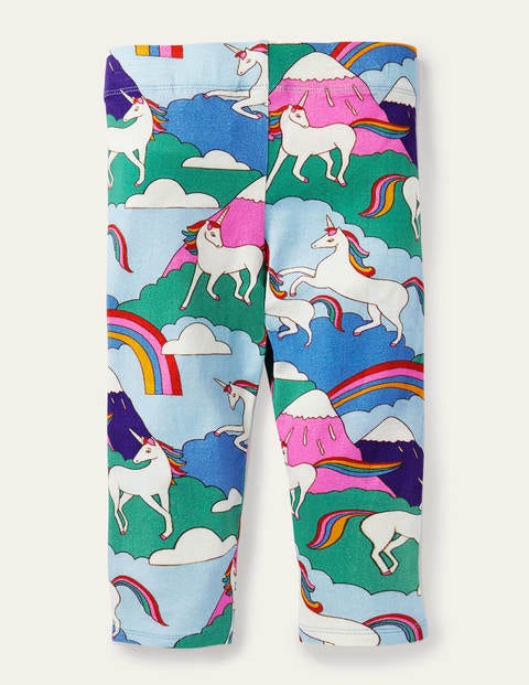 Fröhliche 7/8-Leggings - Bunt, Berge mit Einhörnern Fröhliche 7/8-Leggings - Bunt, Berge mit Einhörnern