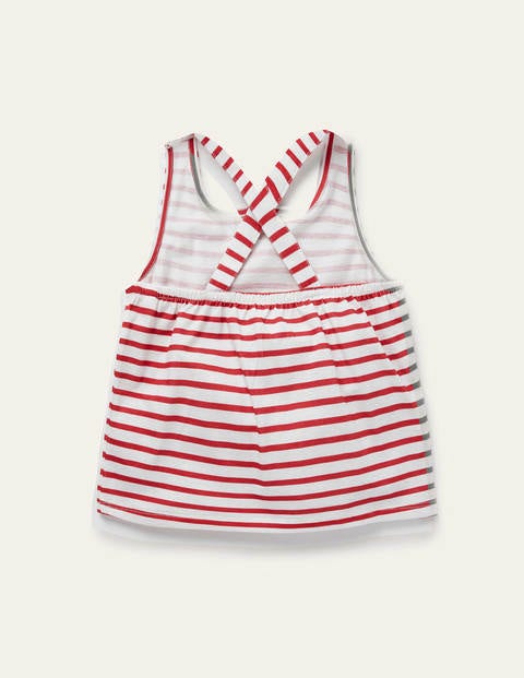 Cross-back Tank - Ivory/ Strawberry Tart Red Cross-back Tank - Ivory/ Strawberry Tart Red