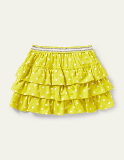 Jersey Ruffle Skort - Maximillion Yellow Spot Jersey Ruffle Skort - Maximillion Yellow Spot