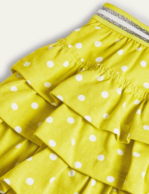 Jersey Ruffle Skort - Maximillion Yellow Spot Jersey Ruffle Skort - Maximillion Yellow Spot