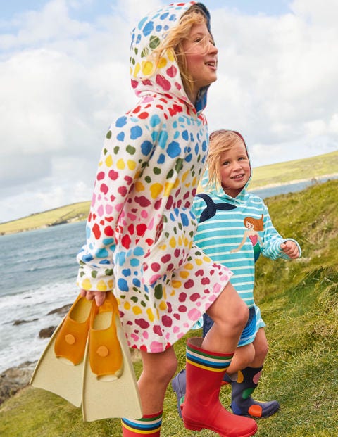 Pattern Towelling Beach Dress - Multi Rainbow Leopard Pattern Towelling Beach Dress - Multi Rainbow Leopard