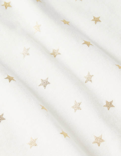 Tie-front T-shirt - Ivory/ Gold Foil Little Star Tie-front T-shirt - Ivory/ Gold Foil Little Star