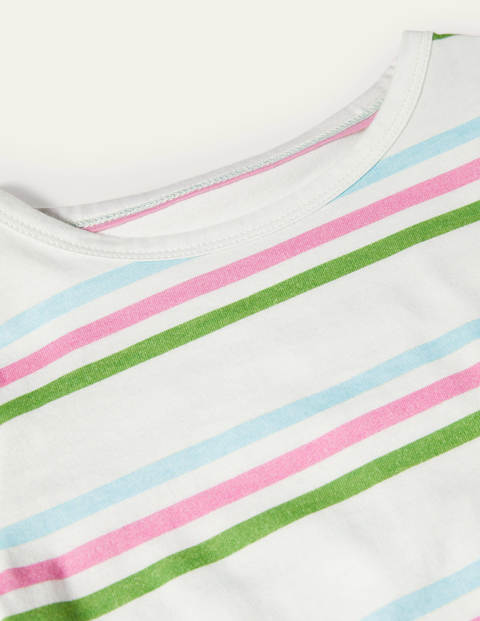 Tie-front T-shirt - Multi Iguana Green Stripe Tie-front T-shirt - Multi Iguana Green Stripe