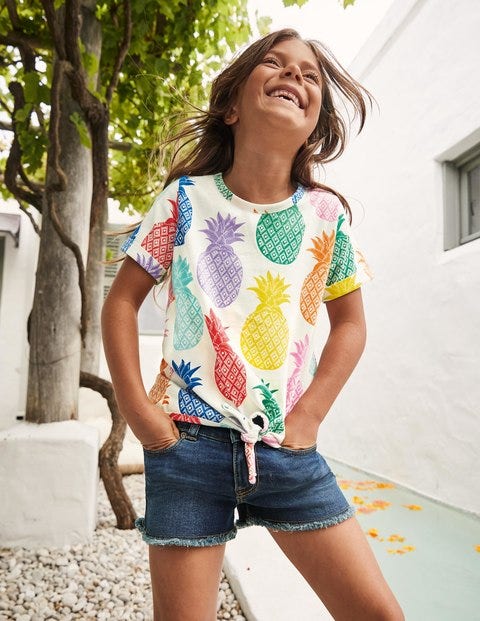 Tie-front T-shirt - Multi Giant Pineapples Tie-front T-shirt - Multi Giant Pineapples