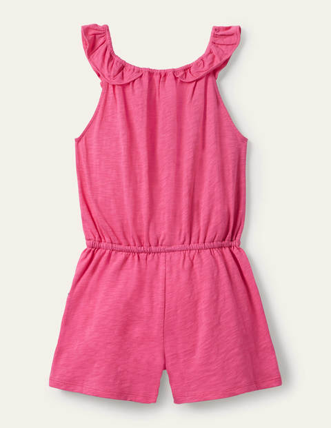 Charlie Pom Jersey Romper - Bright Camellia Charlie Pom Jersey Romper - Bright Camellia