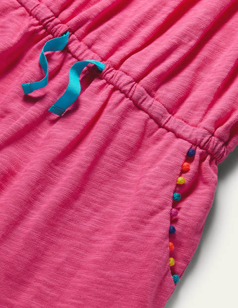 Charlie Pom Jersey Romper - Bright Camellia Charlie Pom Jersey Romper - Bright Camellia