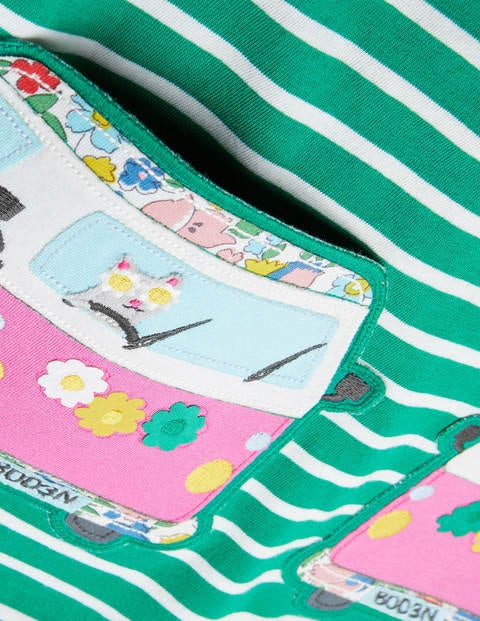 Summer Appliqué Pocket Tunic - Sapling Green/ Ivory Van Summer Appliqué Pocket Tunic - Sapling Green/ Ivory Van