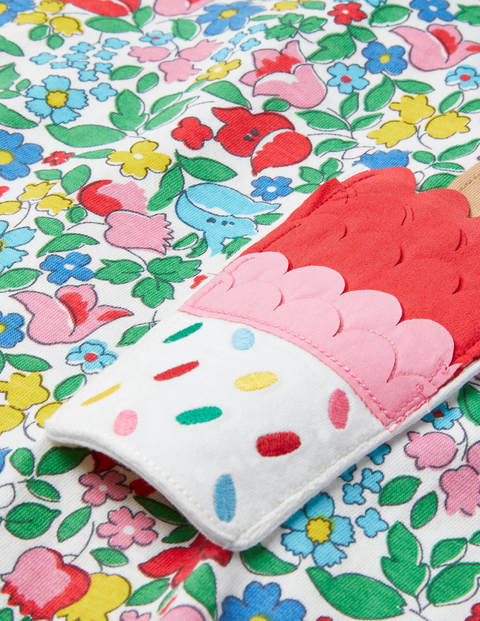 Summer Appliqué Pocket Tunic - Multi Ditsy Floral Ice Cream Summer Appliqué Pocket Tunic - Multi Ditsy Floral Ice Cream