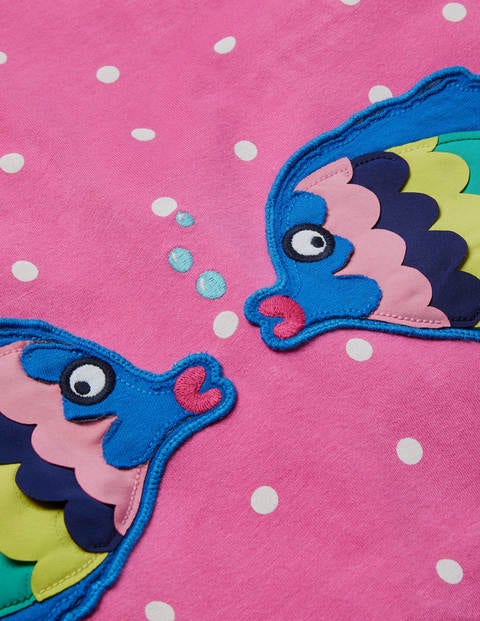 Summer Appliqué Pocket Tunic - Tickled Pink Spot Fish Summer Appliqué Pocket Tunic - Tickled Pink Spot Fish