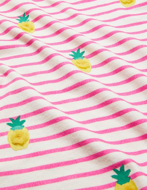 Pom Ruffle Sleeve Top - Ivory/ Party Pink Pineapples Pom Ruffle Sleeve Top - Ivory/ Party Pink Pineapples