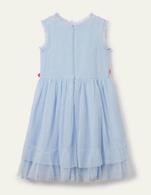 Floral Corsage Tulle Dress - Provence Blue Floral Corsage Tulle Dress - Provence Blue